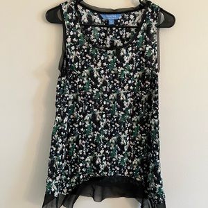 Simply Vera Vera Wang Black Floral Tank